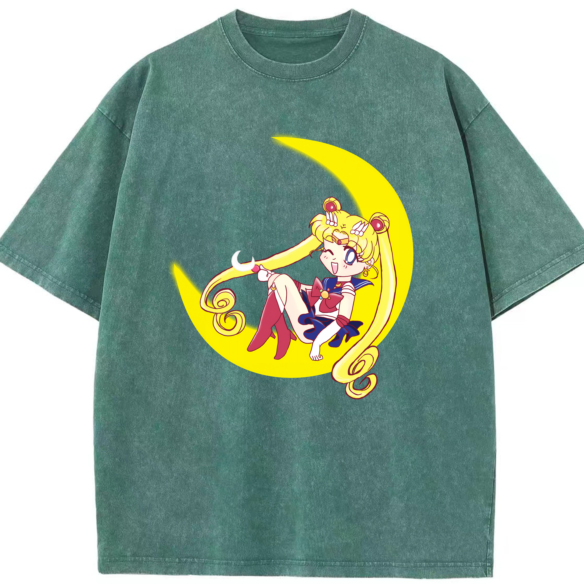 （画像用） 美少女戦士セーラームーン 月野 うさぎ つきの うさぎ Sailor Moon Tsukino Usagi 綿100% ヴィンテージ風 半袖Tシャツ（フロントプリント）